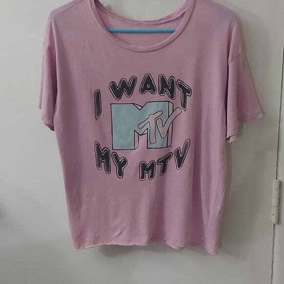 American Eagle Outfitters X MTV Purple Tee XS Concert Festival Summer Music 80s - Picture 4 of 9
